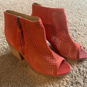 Sole Society peep-toe suede booties